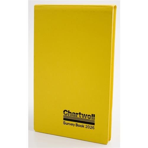 Chartwell Survey Field Book Weather Resistant 130x205mm Plain with 2 Red Centre Lines 160 Pages Yellow 2026Z - Image 1