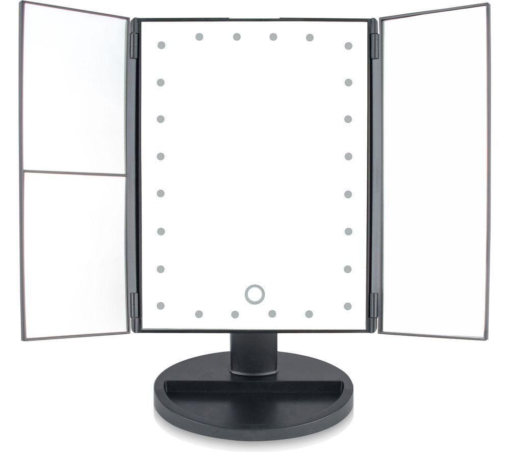 Rio 24 LED Touch Dimmable 3 Way Makeup Mirror with 2 & 3X Magnification in Black - Image 1