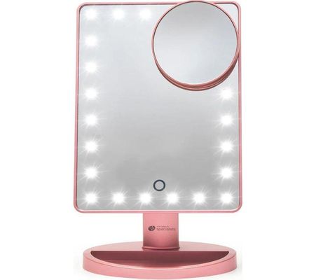 Rio Women's Rose Gold 24 LED Makeup Mirror with mini removable 10X Magnifying Mirror