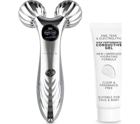 Rio Face & Body Roller Massager with EMS & Vibration in Silver