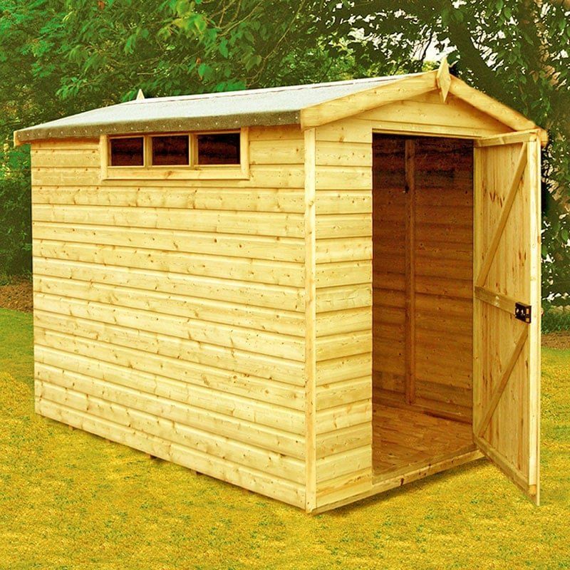 6' x 8' Shire Premium Security Apex Wooden Garden Shed (1.79m x 2.39m) - Image 1