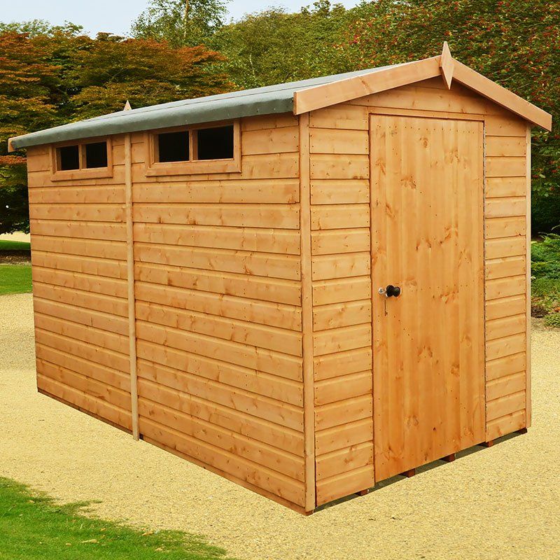 6' x 10' Shire Premium Security Apex Wooden Garden Shed (1.79m x 2.99m) - Image 1