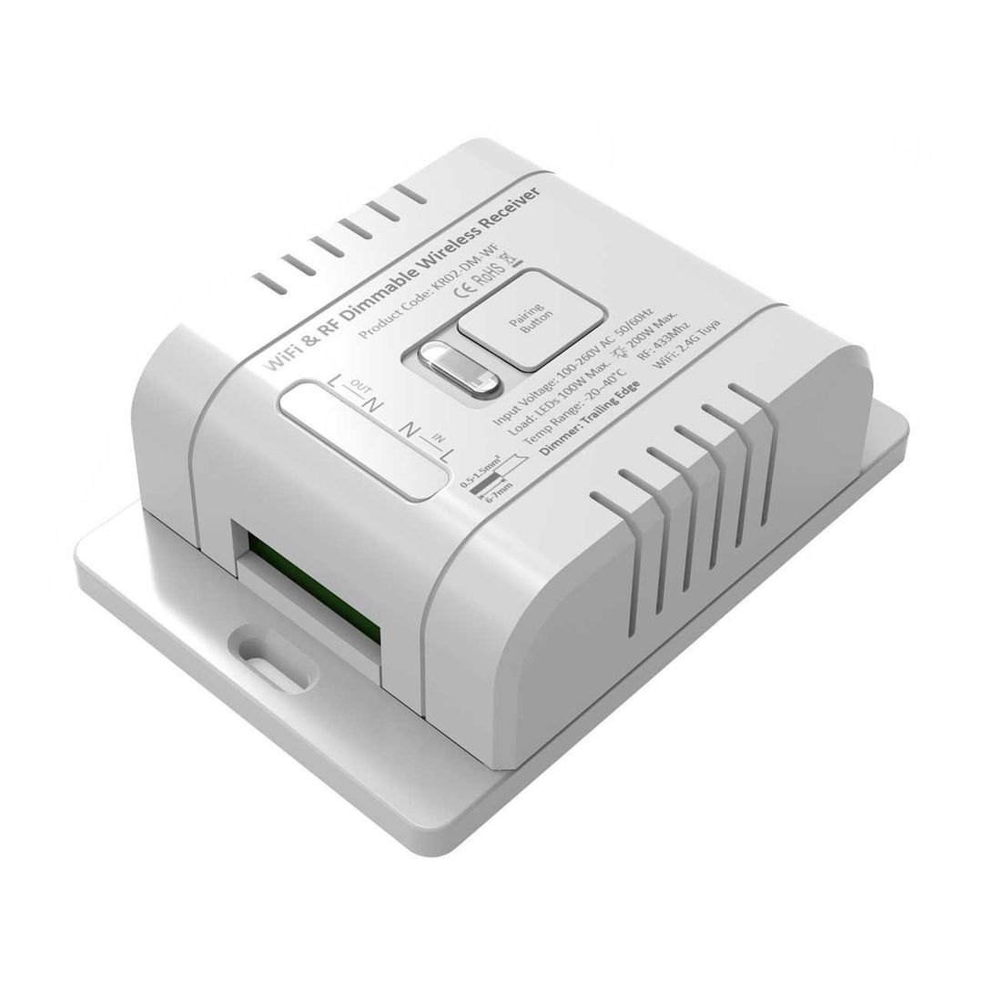 Culina 1 Channel Smart Tuya RF & Wifi Kinetic Dimmable Switch White - Image 1