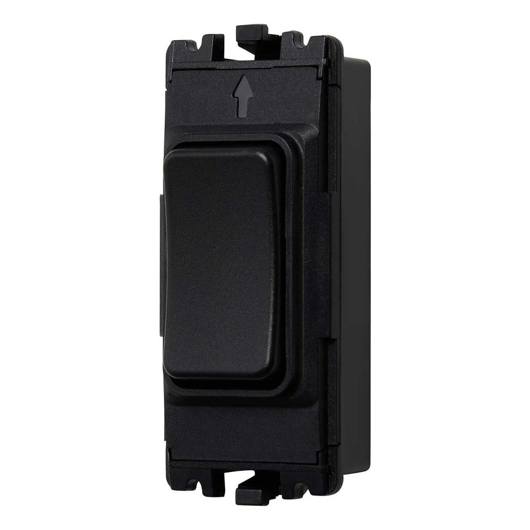 Culina 1 Gang Grid Kinetic Dimmable Switch Black - Image 1