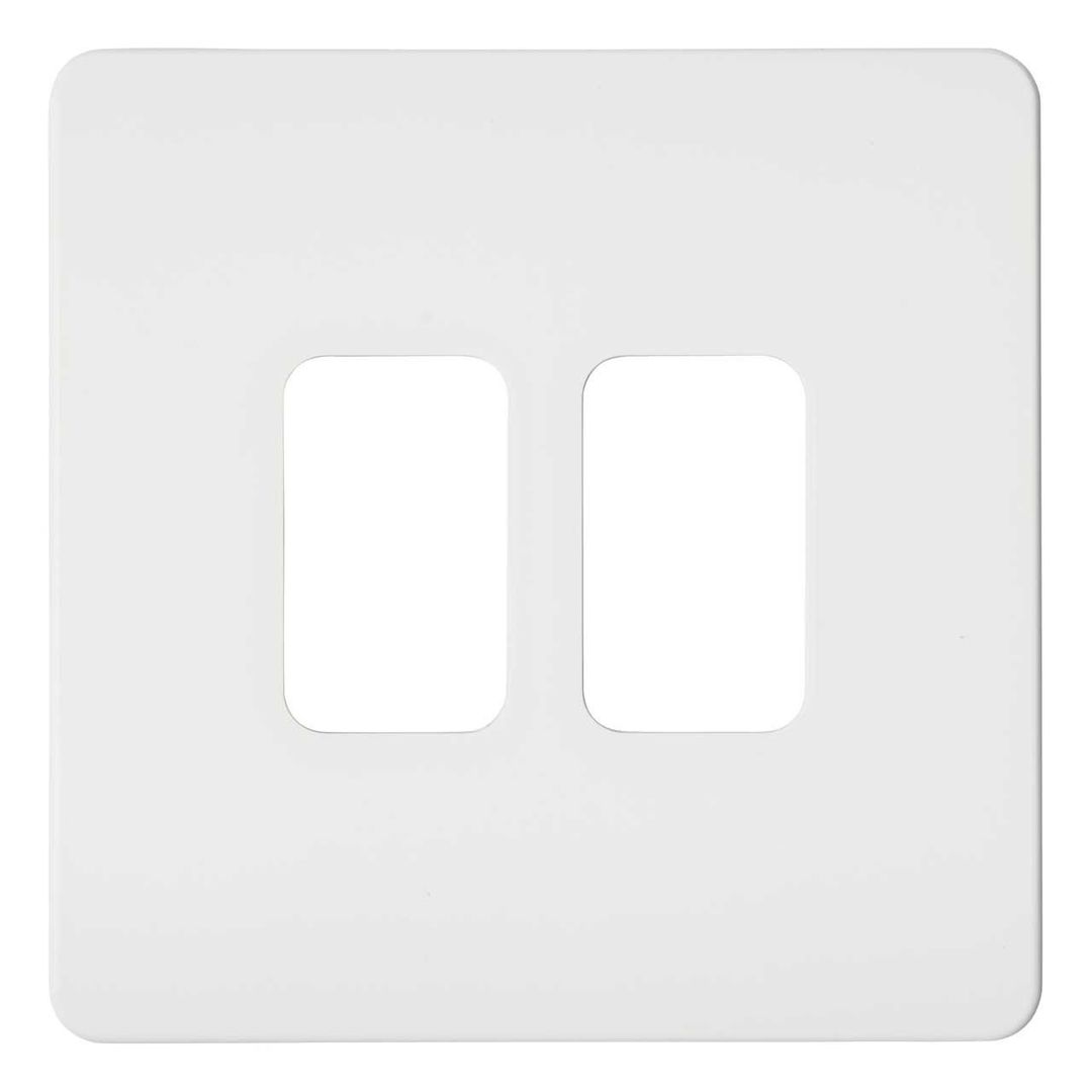Culina 2 Gang Slimline Surround For Kinetic Switch White - Image 1