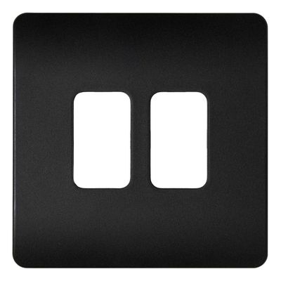 Culina 2 Gang Slimline Surround For Kinetic Switch Black
