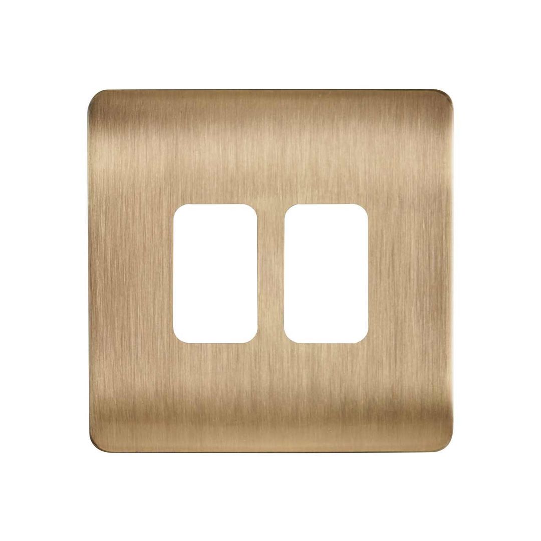 Culina Kinetic Plated 2 Gang Surround Satin Brass - Image 1