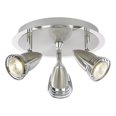 Inlight Elara 3-Light Ceiling Spotlight Satin Nickel and Chrome