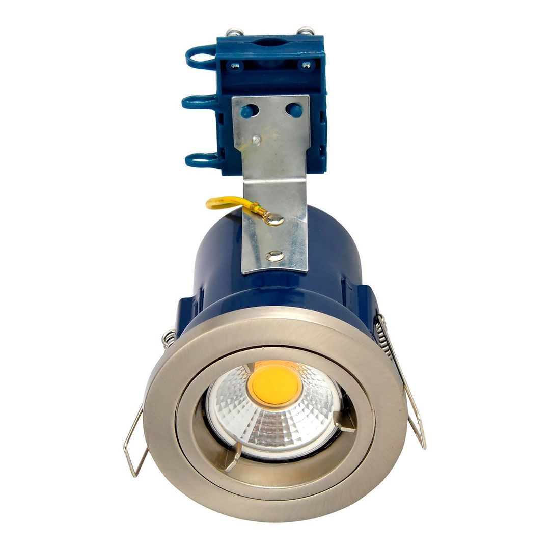 Electralite Yate Fire Rated Downlight IP20 Satin Chrome - Image 1