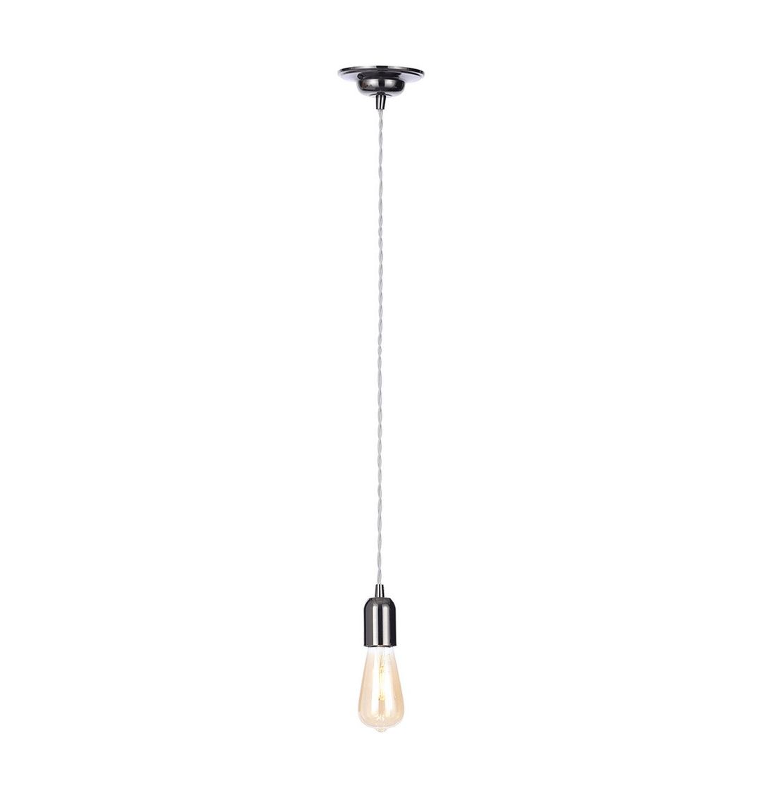 Inlight Dale E27 Pendant Cord Set Black Nickel & Grey - Image 1