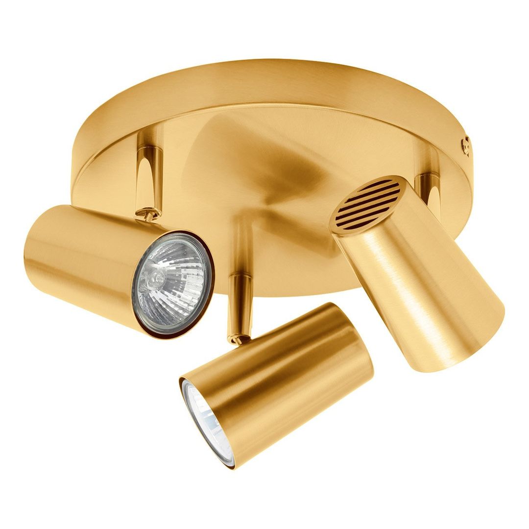 Inlight Harvey 3-Light Ceiling Spotlight Satin Brass - Image 1