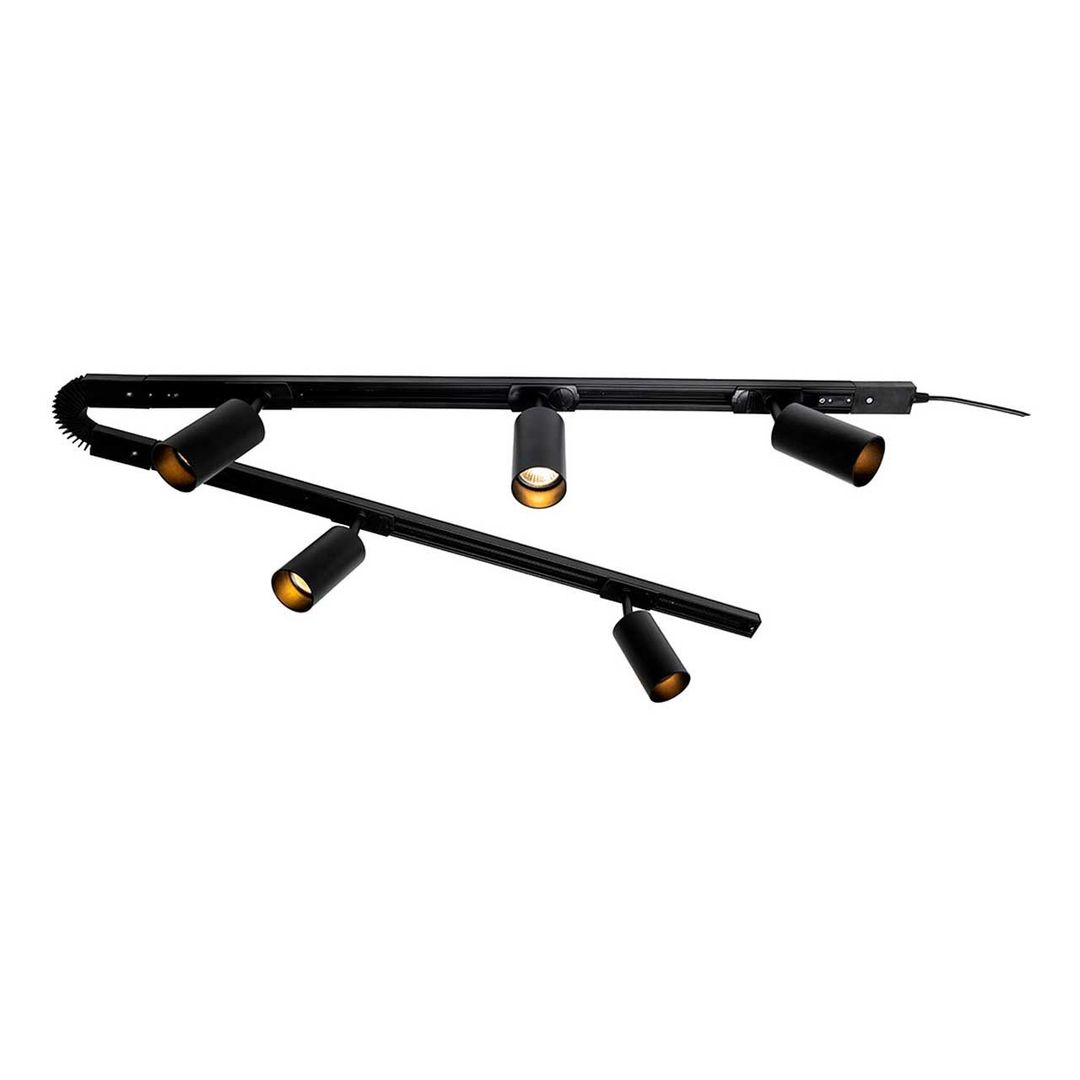 Inlight Cayo 5 Head 2 x 0.8m Track Light Kit in Black - Image 1