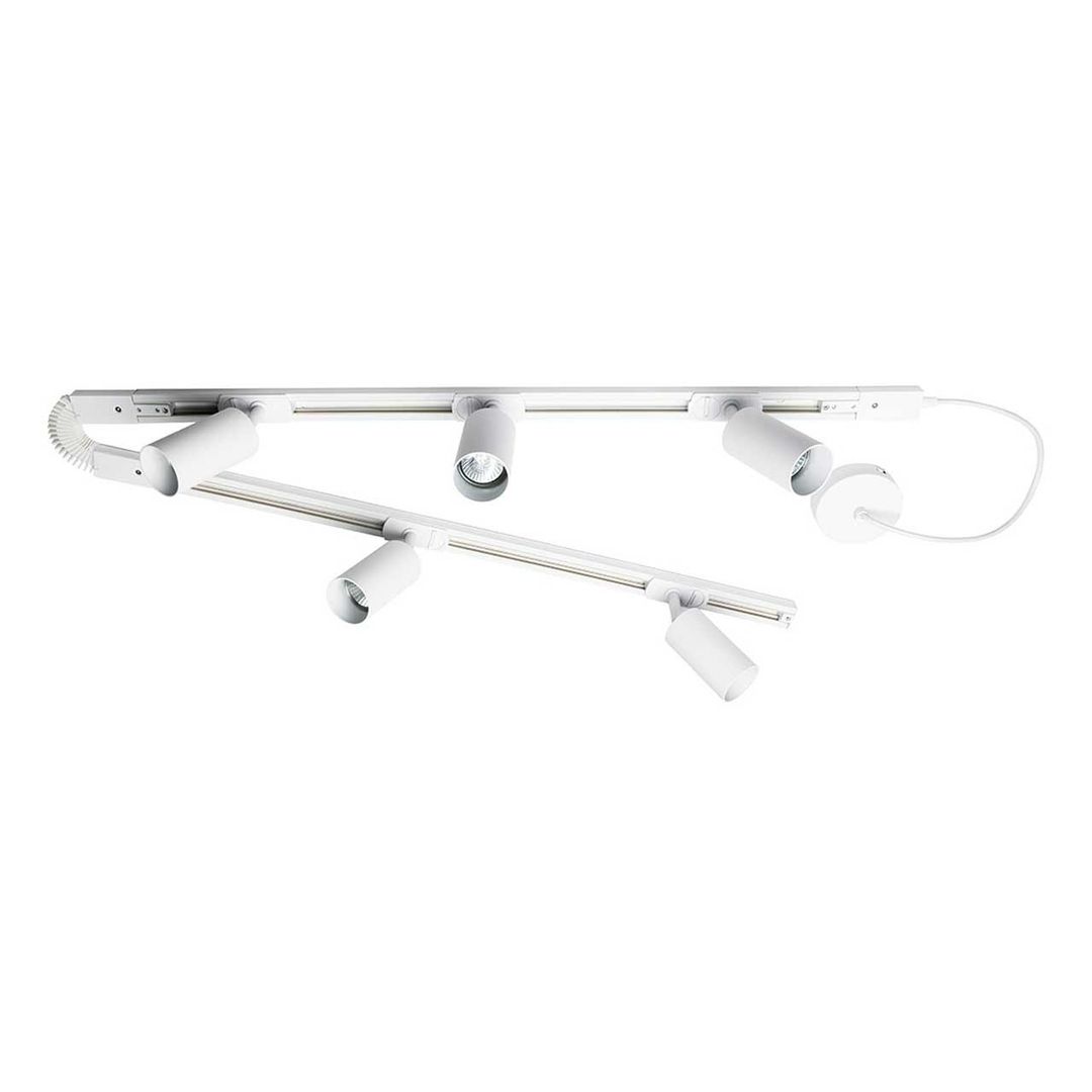 Inlight Cayo 5 Head 2 x 0.8m Track Light Kit in White - Image 1