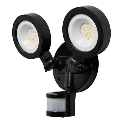 Coast Alan 20W LED Adjustable Twin Security Spotlight with PIR Black