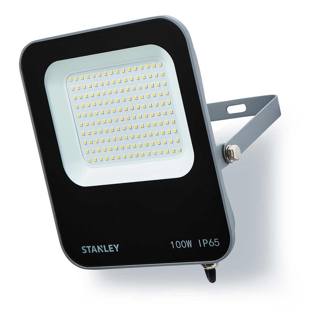 Stanley 100W LED Floodlight in Black & Anthracite - Image 1