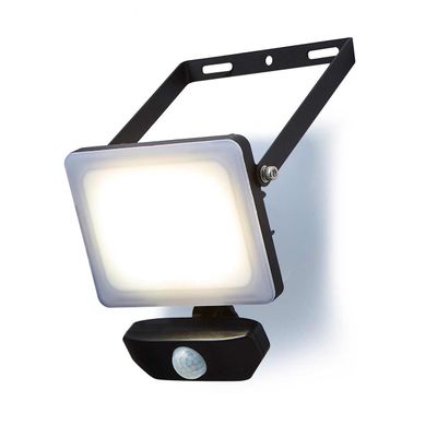 Stanley Frosted 20W LED Floodlight with PIR in Black