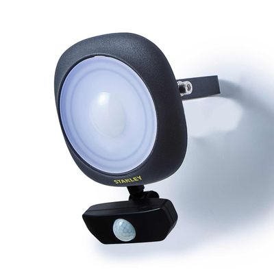 Stanley 10W LED Die-cast Floodlight with PIR in Black