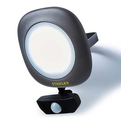 Stanley 30W LED Die-cast Floodlight with PIR in Black