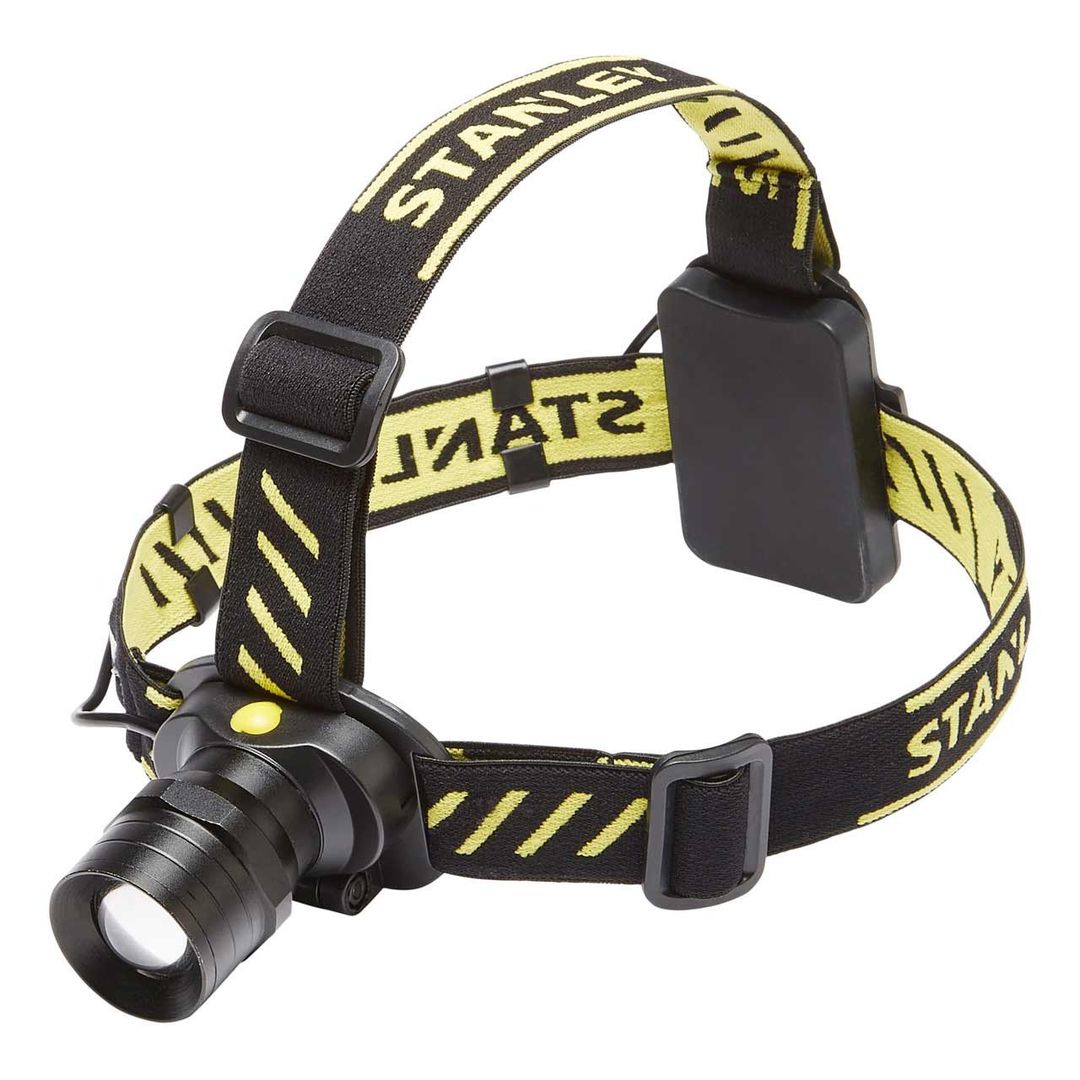 Stanley Battery Powered LED Head Torch with LED Zoom in Black & Yellow - Image 1