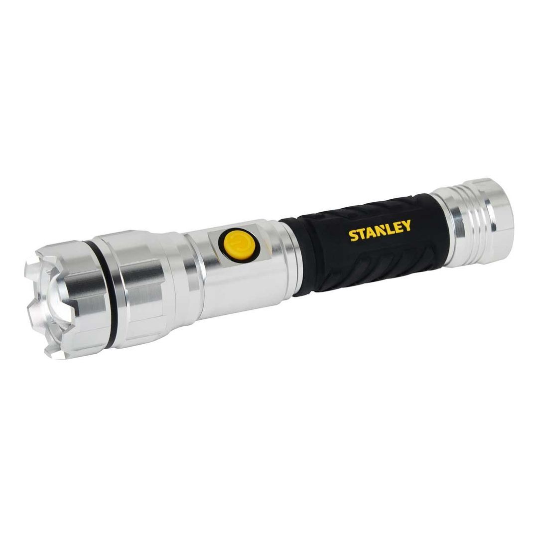 Stanley 500 lumen Rechargeable LED Hand Torch in Silver & Black - Image 1