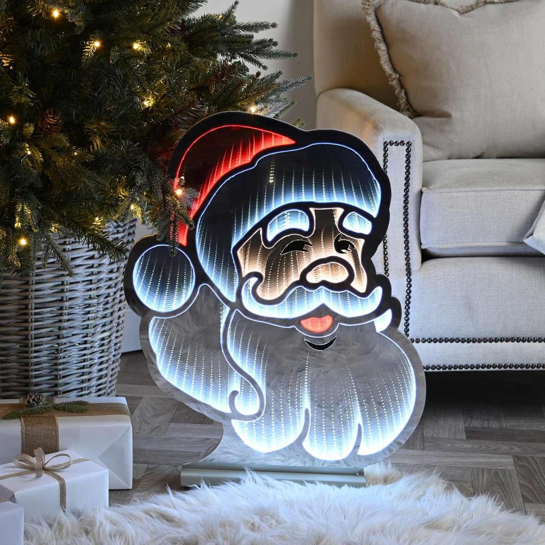 Festive 60cm Santa Face Infinity Light - Image 1