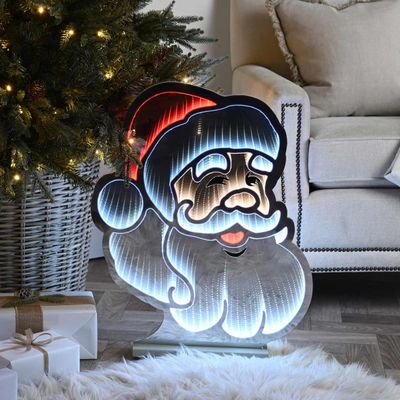 Festive 60cm Santa Face Infinity Light
