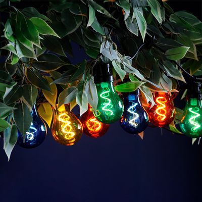 Festive LED Spiral Filament Connectable Outdoor Festoon Light Multi-Coloured Clear