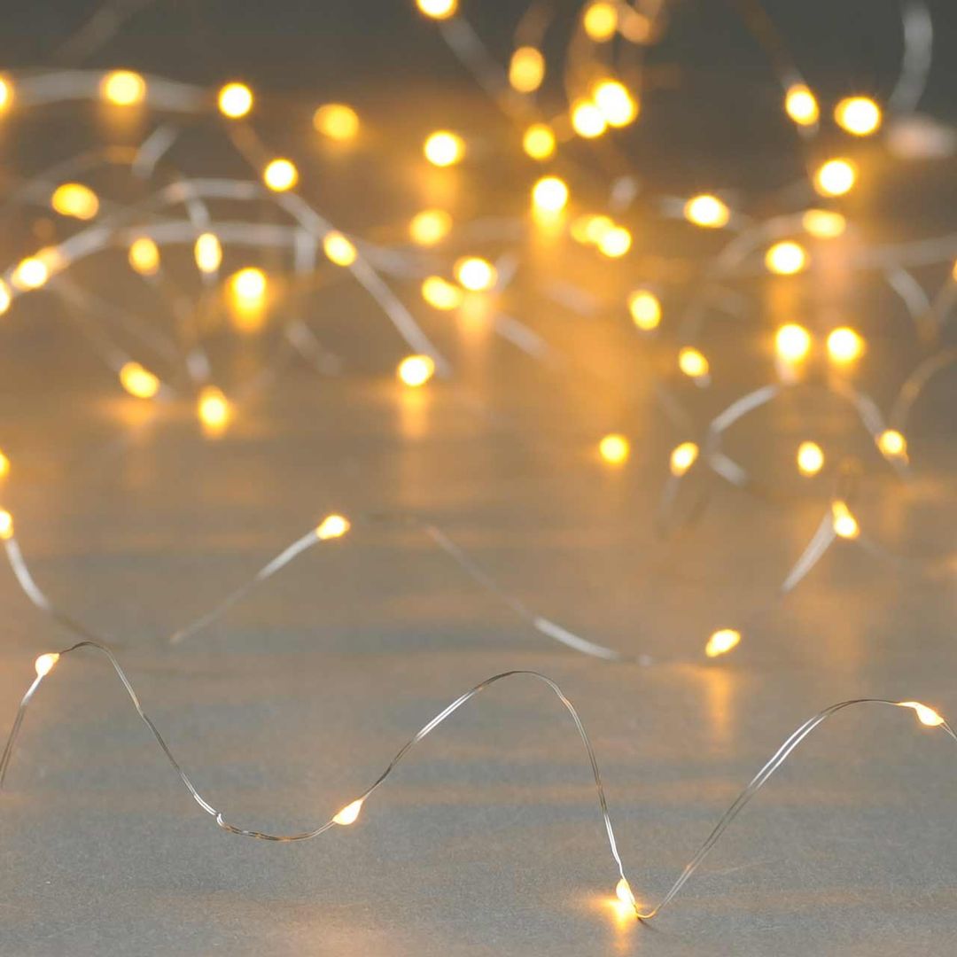 Festive 5m Multifunction Battery Fairy Lights 50 Warm White LEDs - Image 1