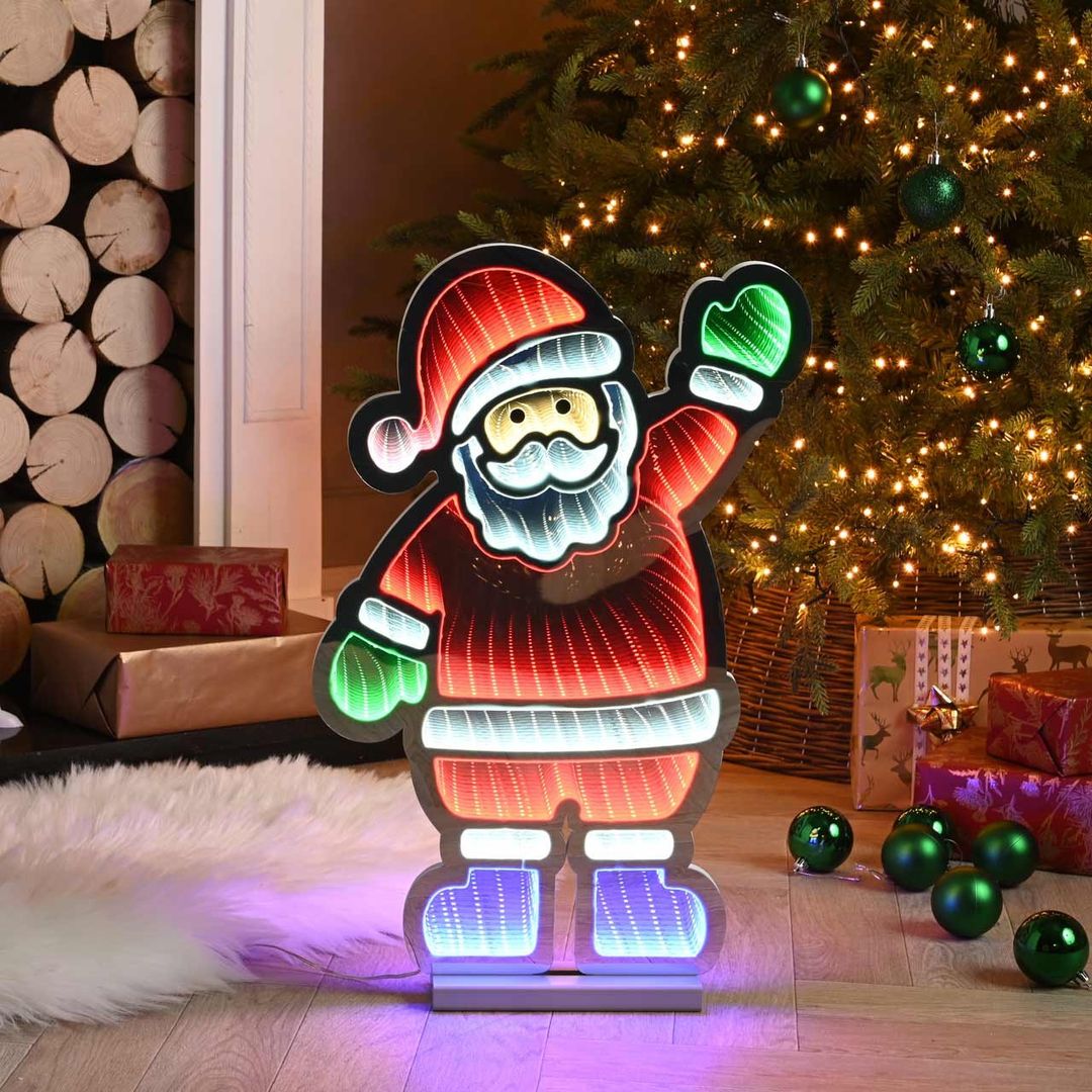 Festive 56cm Santa Infinity Light - Image 1