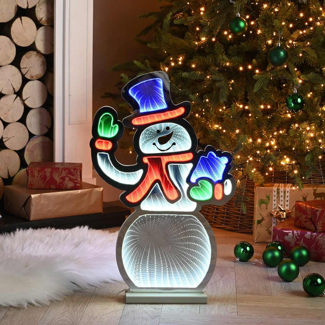 Festive 56cm Snowman Infinity Light - Image 1