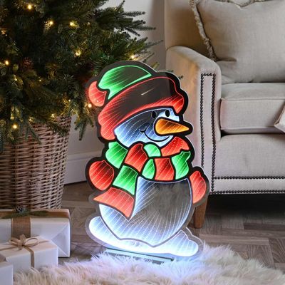 Festive 60cm Snowman Infinity Light