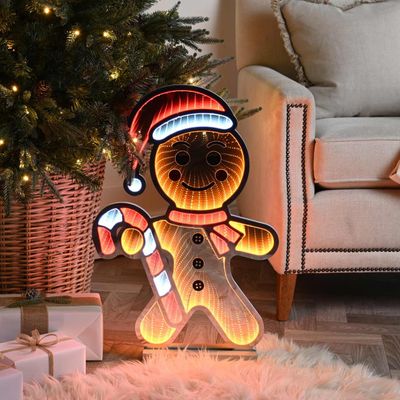 Festive 60cm Gingerbread Man Infinity Light