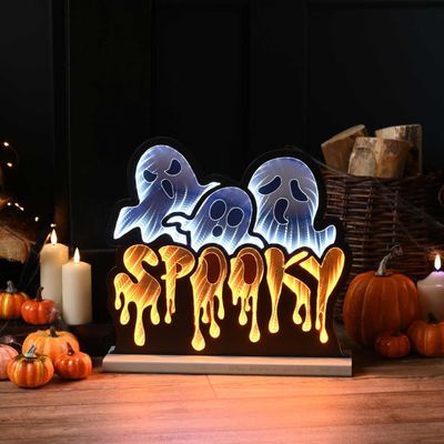 Festive 40cm Halloween Spooky Ghosts Infinity Light