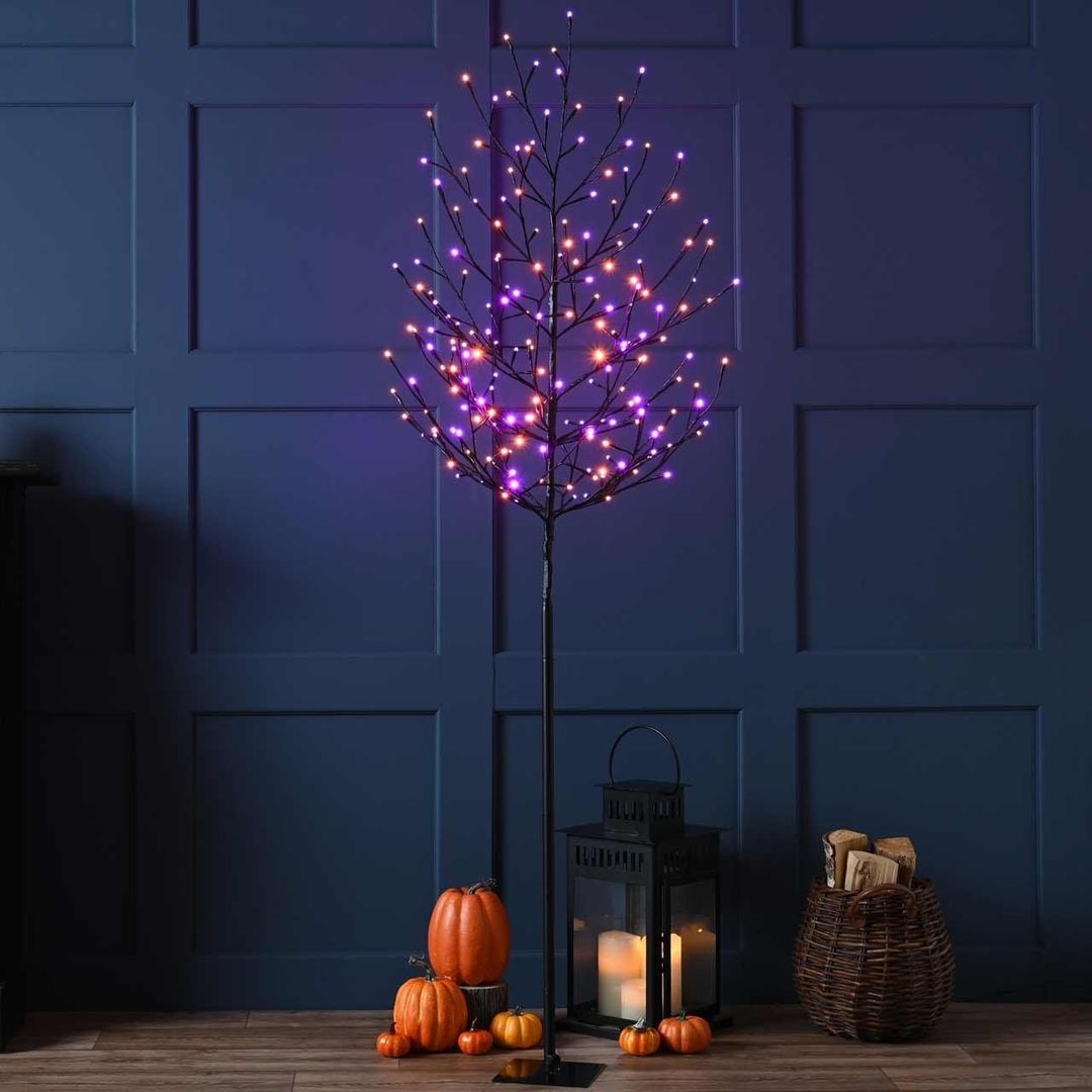 Festive 120cm Glow Worm Halloween Twig Tree - Image 1