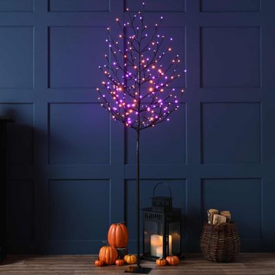 Festive 120cm Glow Worm Halloween Twig Tree