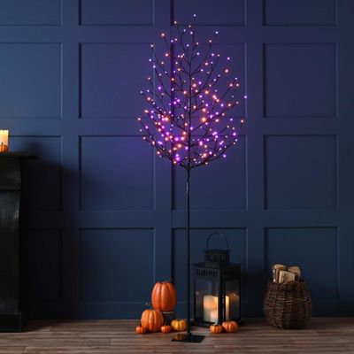 Festive 120cm Glow Worm Halloween Twig Tree - Thumbnail 2