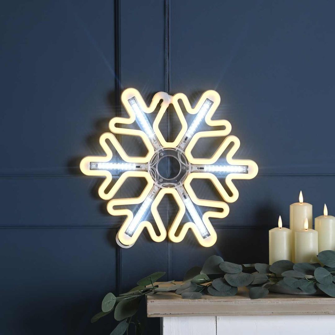 Festive 40cm LED Neon Flex Snowflake-Shooting Star Effect - Image 1