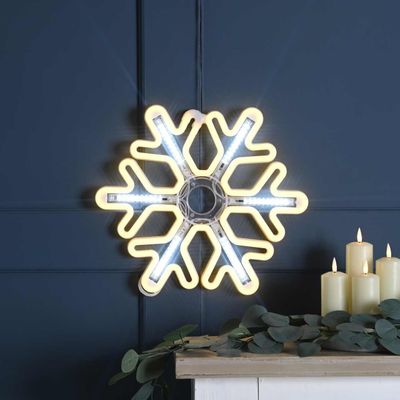 Festive 40cm LED Neon Flex Snowflake-Shooting Star Effect