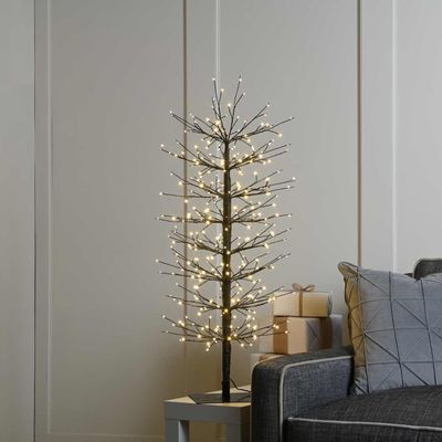 Festive 90cm LED Lit Mini Twinkling Microdot Tree - Black