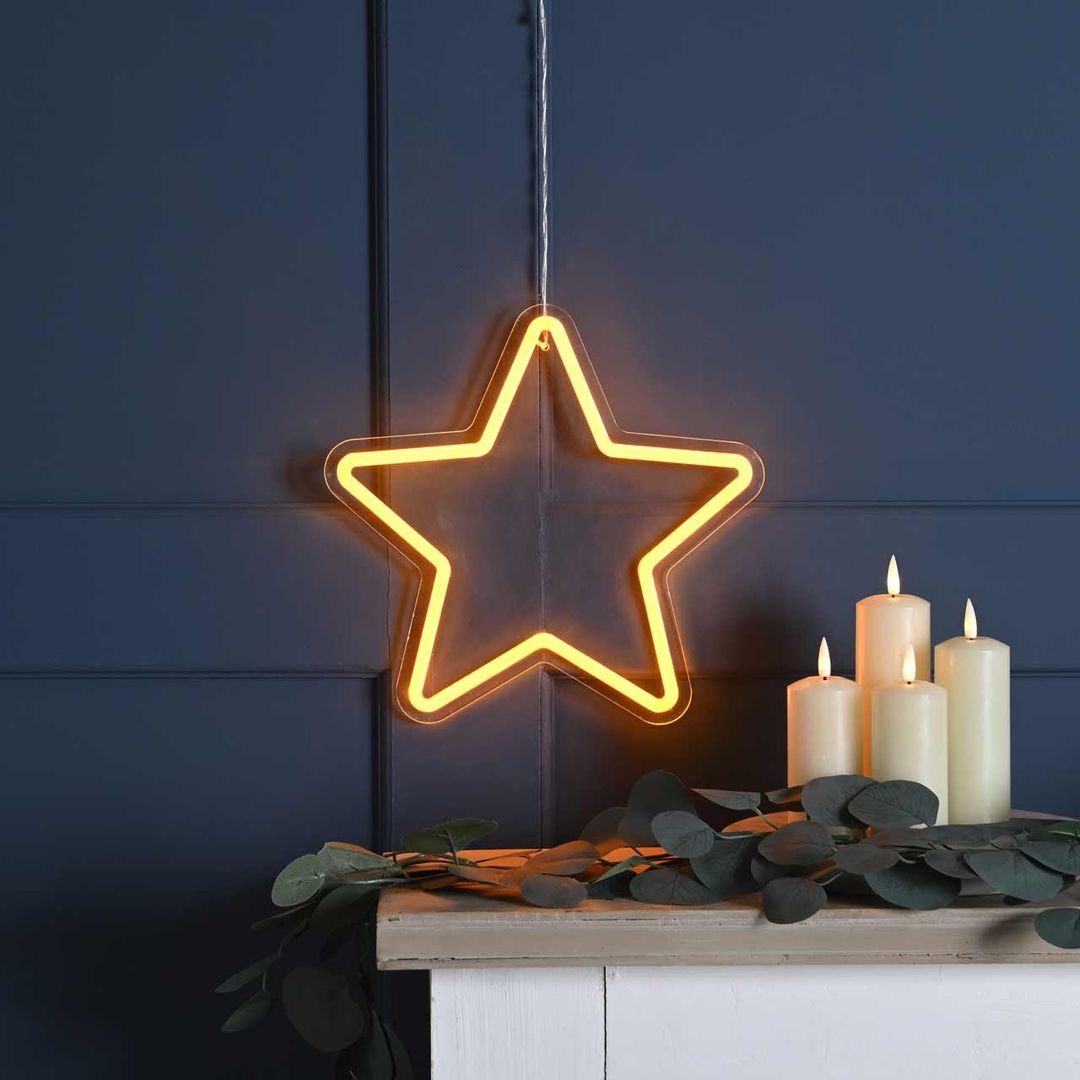 Festive 30cm Neon Flex Hanging Star - Image 1