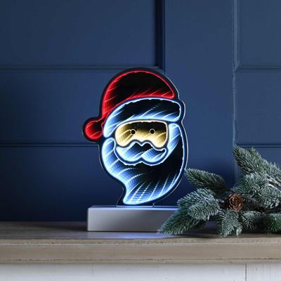Festive 23cm Battery Operated Infinity Santa Face