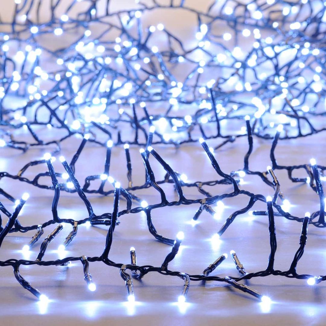 Festive Indoor & Outdoor 13m Multifunction Cluster Lights 1000 Cool White LEDs - Image 1