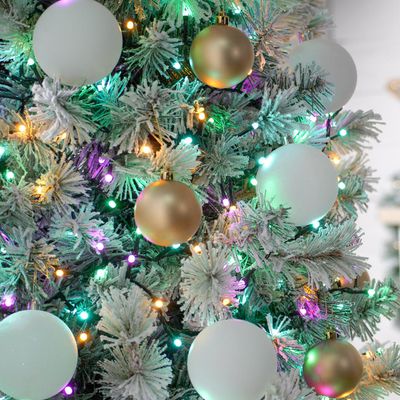 Festive Indoor & Outdoor 5ft Christmas Tree Glow-Worm Lights 500 Aurora LEDs