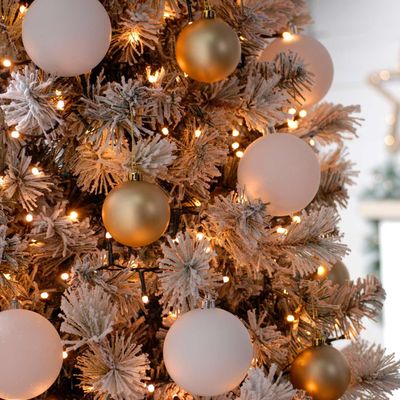 Festive Indoor & Outdoor 8ft Christmas Tree Glow-Worm Lights 1500 Warm White LEDs
