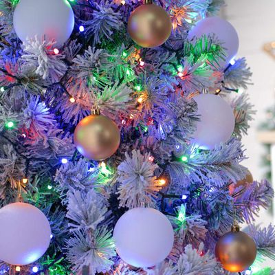 Festive Indoor & Outdoor 8ft Christmas Tree Glow-Worm Lights 1500 Multi-Coloured LEDs