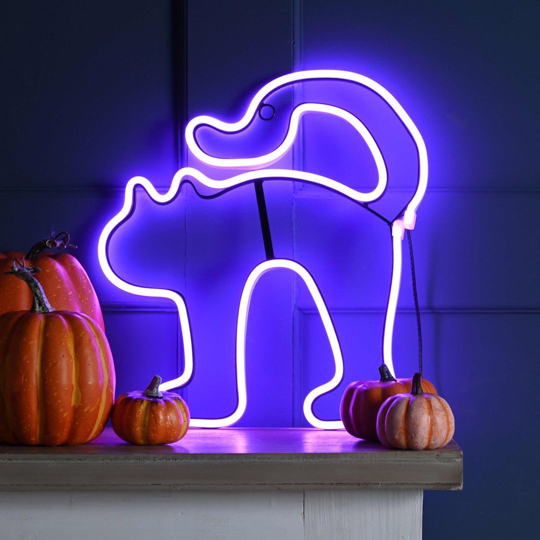 Festive 34cm Lit Neon Flex Cat Light - Image 1