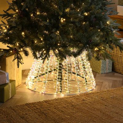 Festive 58cm Lit Iridescent Tree Skirt 400 Warm White LEDs