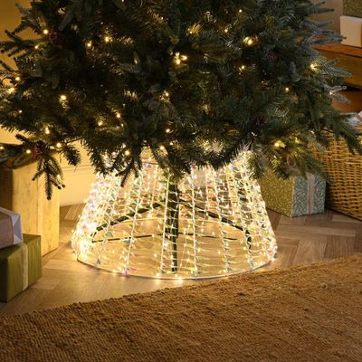 Festive 71cm Lit Iridescent Tree Skirt 600 Warm White LEDs