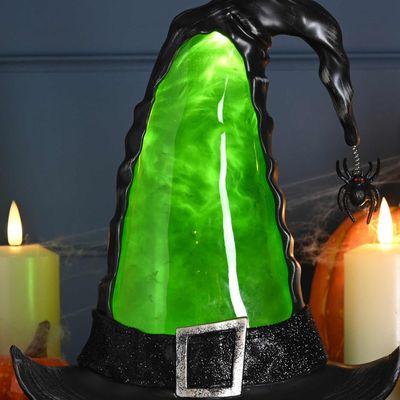 Festive 24cm Battery Operated Witch's Hat LED Water Spinner