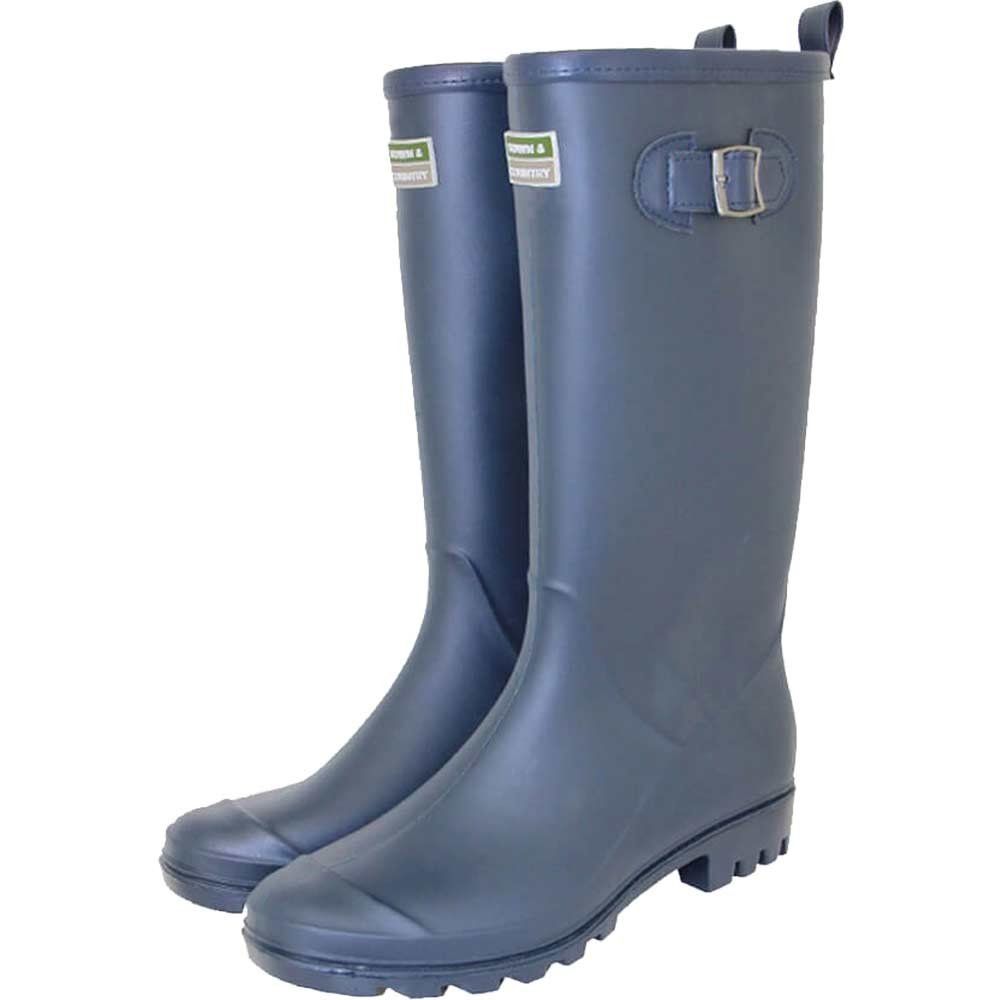 Town and Country Burford PVC Wellington Boots Navy Size 11 - Image 1